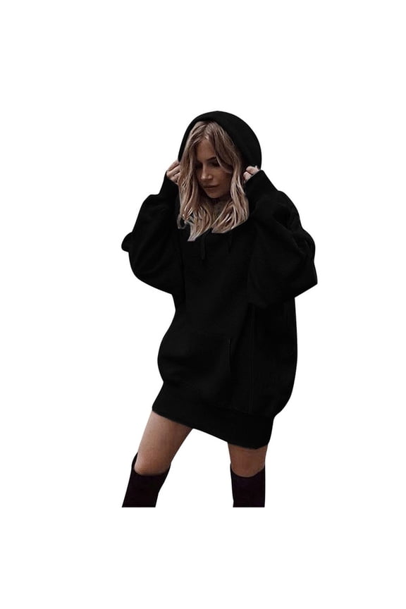 Women Fashion Solid Color Clothes Hoodies Pullover Coat Hoody Sweatshirt