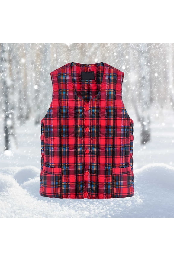 Women Fashion Solid Color Plaid Vest Slim Fit Warm Vest Long down Vest Women Womens Quilted Vests Vest Zippers Outdoor Sweaters for Women Large Vest Women Boys Duster Jacket Compression Half Vest