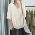 thumbnail image 1 of Women Fashion Solid Comfort V Neck Casual Loose Pullover Shirt T Shirt Top Casual Summer Shirts Loose Fit Womens Top Womens Summer Tops T Shirt Women for Women Technical Shirts Women Women Hiking Tops, 1 of 4