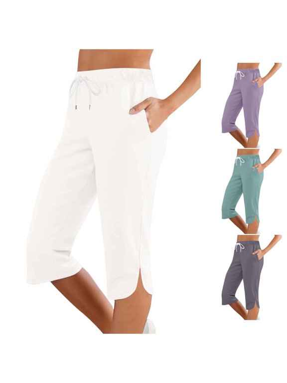 Women Fashion Solid Comfortable Casual Mid Waist Sport Pants Womens Pants for Work Casual Womens Casual Leggings Stretchy High Waist Work Pants Womens Casual Dress Pants for Summer Peg Pants