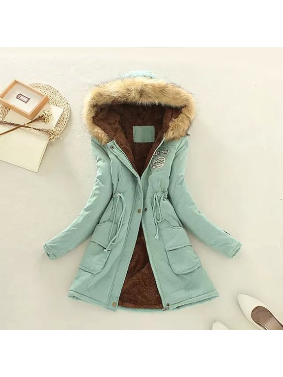 Women Fashion Solid Long Sleeve Warm Casual Padded Jacket Top Coat for Women Fall Jackets Women Juniors Zip up Hoodie Women Dress Jackets Casual Jackets for Women Women Fashion for Work Casual Womens