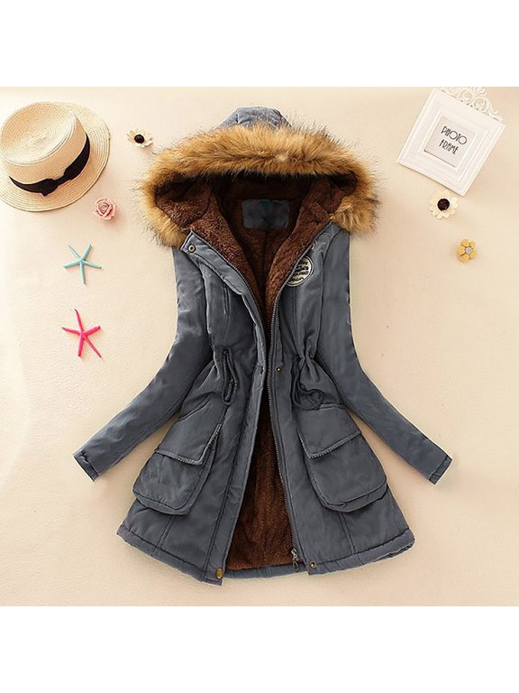 Women Fashion Solid Long Sleeve Warm Casual Padded Jacket Top Coat for Women Fall Jackets Women Juniors Zip up Hoodie Women Dress Jackets Casual Jackets for Women Women Fashion for Work Casual Womens