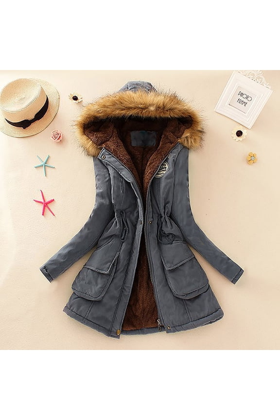 Women Fashion Solid Long Sleeve Warm Casual Padded Jacket Top Coat for Women Fall Jackets Women Juniors Zip up Hoodie Women Dress Jackets Casual Jackets for Women Women Fashion for Work Casual Womens