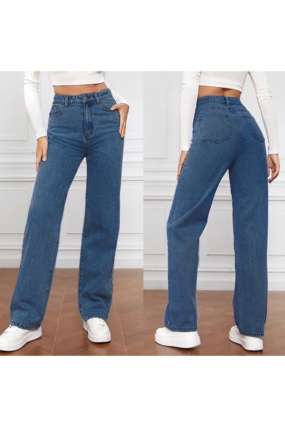 Women Fashion Solid Loose Button Pant Pocket Washed Polished Waist Ripped Jeans Trousers Women Designer Pants Pants for Women Size 20 Mod Mom Size 12 Jean 18 Boyfriend Corduroy Pants Women Pants Denim