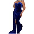thumbnail image 1 of Women Fashion Solid Sexy Off Shoulder Sequined Bust Wrap Dress With Large Hem, 1 of 2