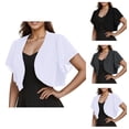 thumbnail image 1 of Minimalist Cardigan for Women Lightweight Chic Spring Open Front Cardigans Women Fashion Solid Short Sleeve Cropped Bolero Open Front Chiffon Cardigan, 1 of 2