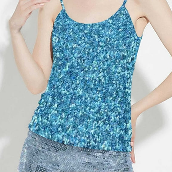 Women Fashion Solid Slim Sequined Vest Camisole Versatile Bottom Shirt Vest 3x Womens Shirt Ladies Tee Polyester Tops for Women Womens plus Size Short Sleeve Long Sleeve Top Work Blouse plus Size