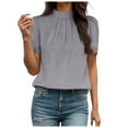 thumbnail image 1 of Women Fashion Solid Temperament Casual Loose Short Sleeve T Shirt Top, 1 of 2