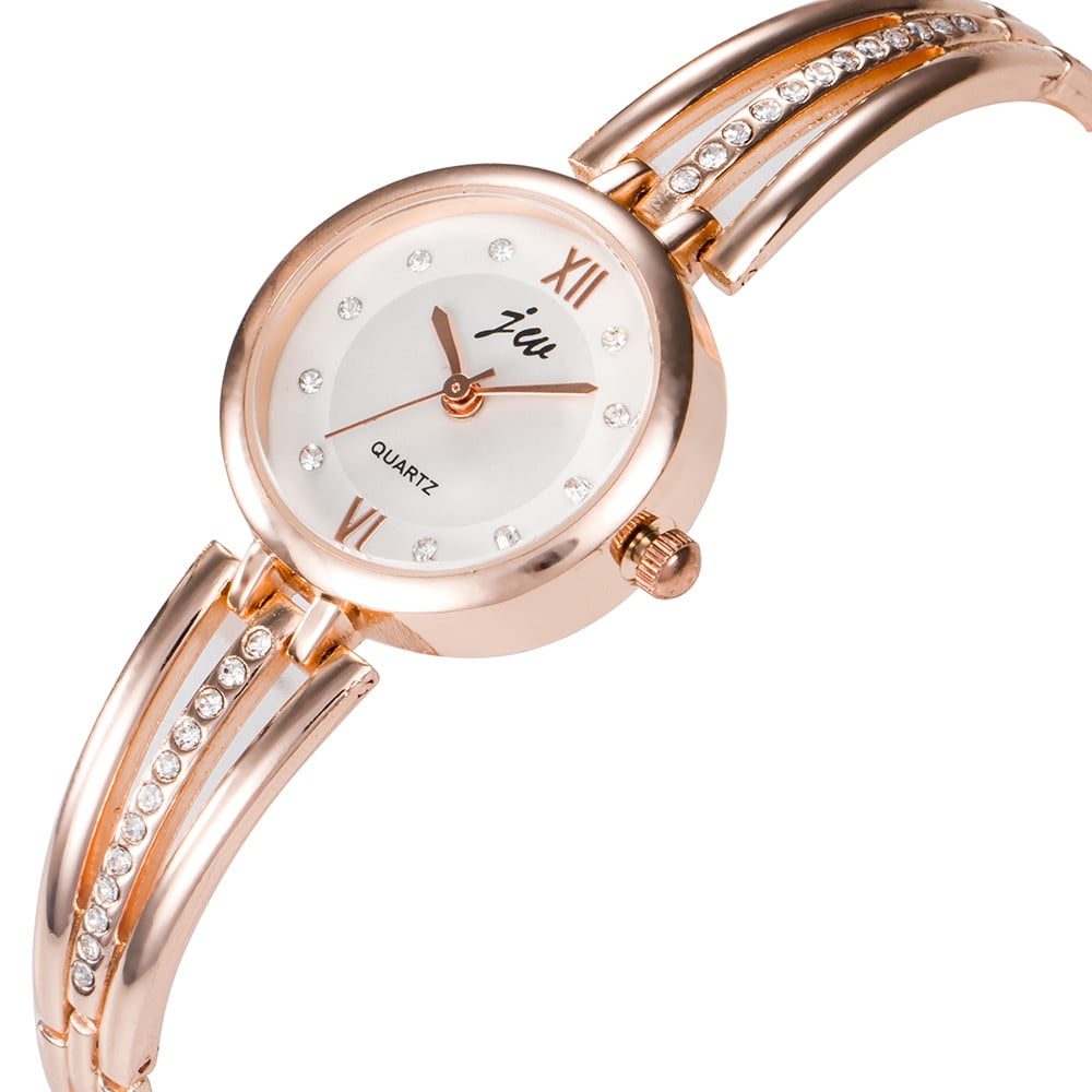 Women Fashion Stainless Steel Band Analog Quartz Round Wrist Watch ...