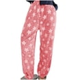 thumbnail image 1 of Women Fashion Star Elastic Waistband Wide Leg Pants Casual Fall Clothes Basic Outdoor Winter Clothing, 1 of 5
