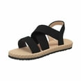 thumbnail image 1 of Women Fashion Strappy Espadrilles Soft Comfortable Beach Flats Slip-On Easy to Wear Roman Sandals Dating,Work,Travel, 1 of 7