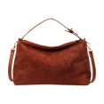 thumbnail image 1 of Women Fashion Suede Zipper Shoulder Bag Solid Color Handbag Purse Black, 1 of 6