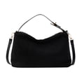 thumbnail image 1 of Women Fashion Suede Zipper Shoulder Bag Solid Color Handbag Purse Black, 1 of 7