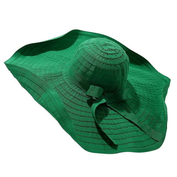 Women Fashion Sun Hats Oversized Ruffled Wide Brim Floppy Sun Hat UPF 50 UV Protection Foldable Roll Up Packable Lightweight Summer Beach Hat for Travel Gardening