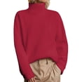 thumbnail image 1 of Women Fashion Sweatshirts Solid Turtleneck Long Sleeve Casual Warm Y2K Pullover Tops, 1 of 5