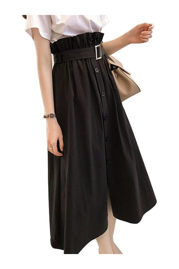 Women Fashion T Shirt and High Waist Skirt Set