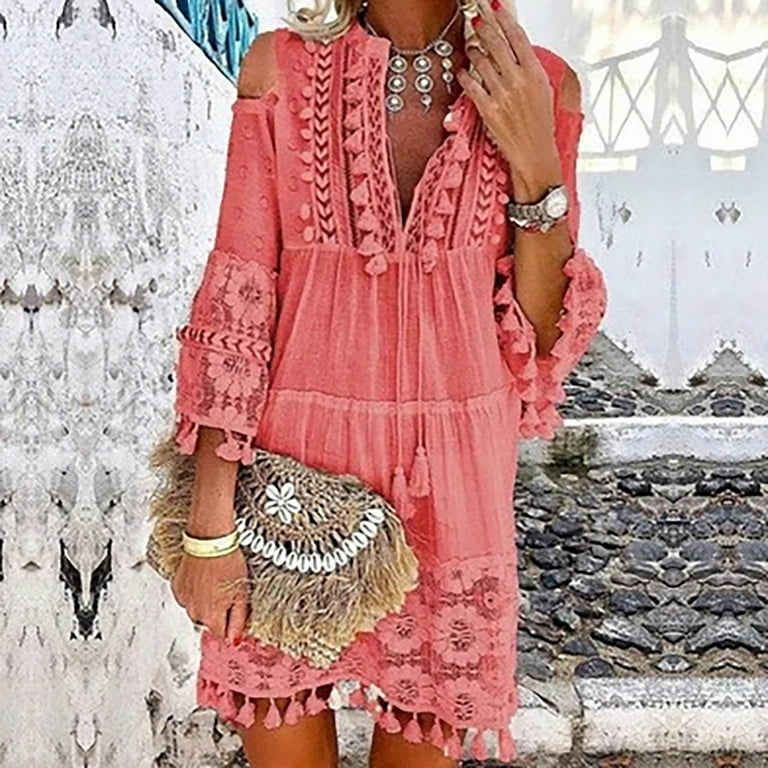 Tassel shop boho dress