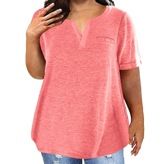 Women Fashion Top Color Block Gradient Print V Neck Top Shirt Short Sleeve Shirt Casual Loose Top Blouse Women Shirt Loose Neck Shirts for Women Athletic Short Sleeve Tops for Women Stripe Shirts for