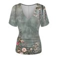 thumbnail image 1 of Women Fashion Tops Sexy Womens Funny T Shirts Fitted Short Sleeve Button Up Shirts for Women Print, 1 of 5