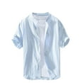 thumbnail image 1 of Women Fashion Tops Summer Button Down Blouses for Women Plus Size Womens Funny T Shirts Cotton Womens Sports Tops Set Short Sleeve Button Up Shirts for Women Cropped, 1 of 5