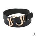 thumbnail image 1 of "Women Fashion Waist Belt Snake Design Belt Thin Buckle Leather Waistband Dress Belts Long Thin Waistband ", 1 of 11