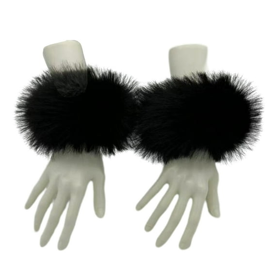 Women Fashion Winter Arm Sleeve Plush Elastic Wrist Cuffs Ladies Solid Color Arm Warmer Plush Wrist Protects Winter