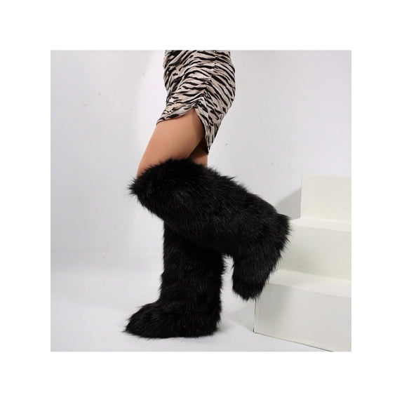 Women Fashion Winter Boots Personalized Fur Stylish Cozy Snow Boot Mid Length for Comfort