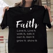 Women Fashion Women Cross Faith T Shirt Graphic Tees Christian Shirts for Religious Gift