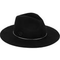 thumbnail image 1 of Women Fashion Wool Felt Fedora Hat Winter Cap with Metal Tube Belt, 1 of 13
