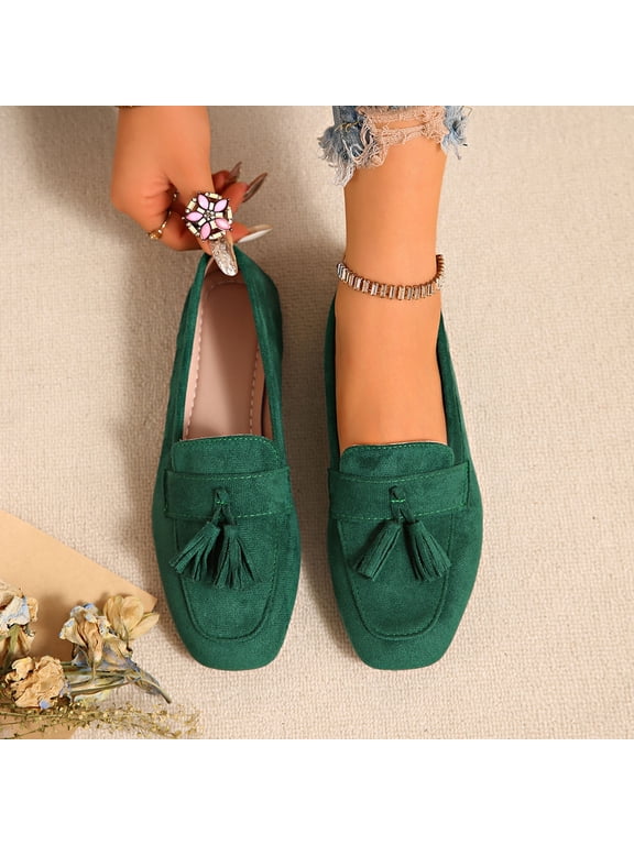 Women Fashionable And Casual Versatile British Style Toe Tassel One Foot Sneakers Classic Clog Pumps Comfortable Slip On Non Slip Women's Gifts