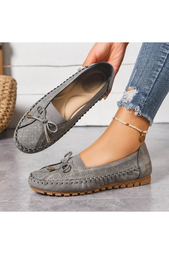 Women Fashionable Casual Solid Color Versatile Low Heel Round Toe Solid Color Elastic Flat Bottom Loafers Classic Clog Pumps Comfortable Slip On
