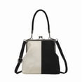 thumbnail image 1 of Women Fashionable Shoulder Bag Large Capacity Retro Flannel Handbag Clip Crossbody Bag Travel Shopping Work Shoulder Bag (Black), 1 of 10