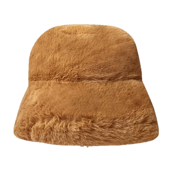 ZQUUVOU Women Faux Bucket Hat Warm Windproof Baggy Stretch Winter Soft Caps Wrap Gold