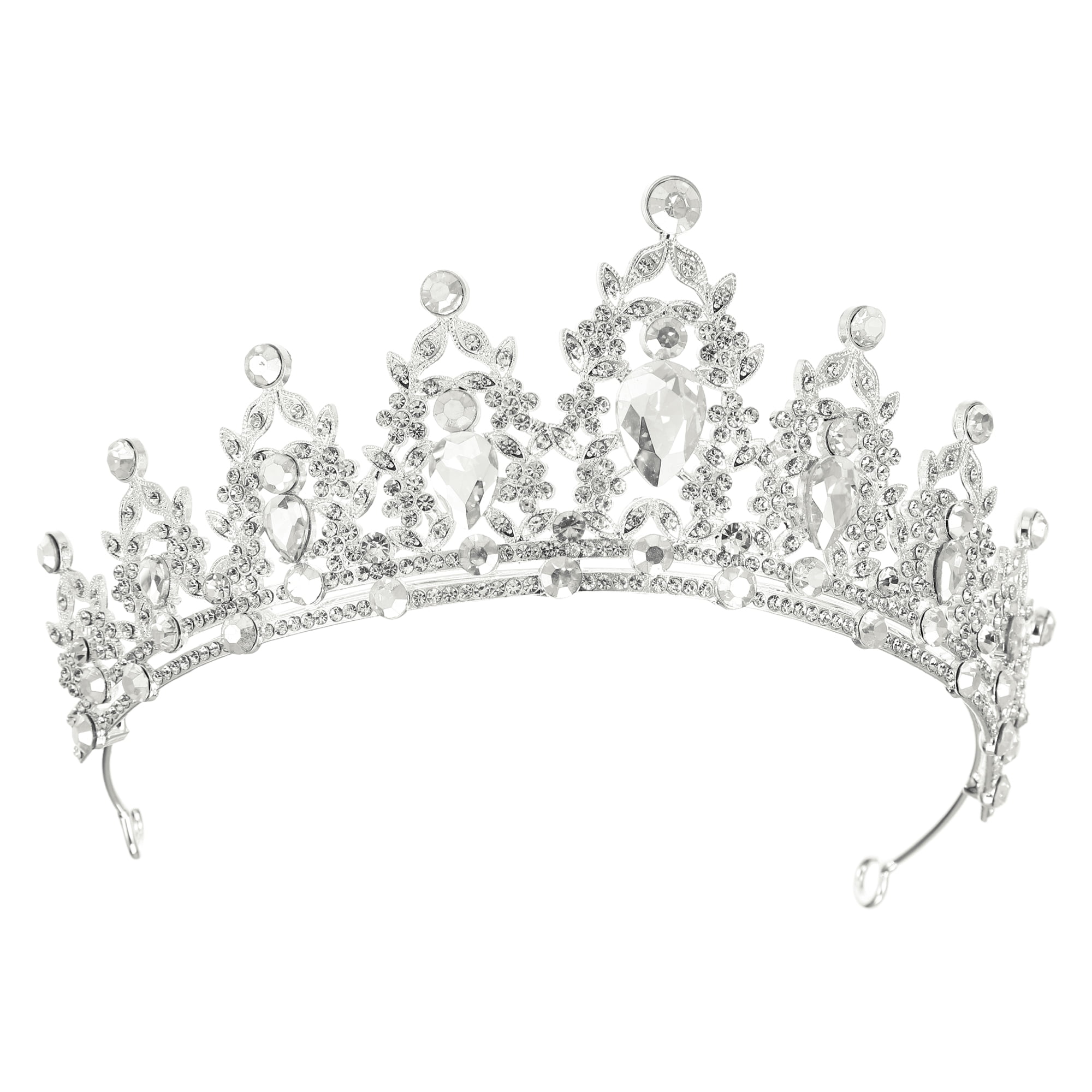 Women Faux Crystal Queen Crowns Tiara Princess Rhinestone Tiaras Hair