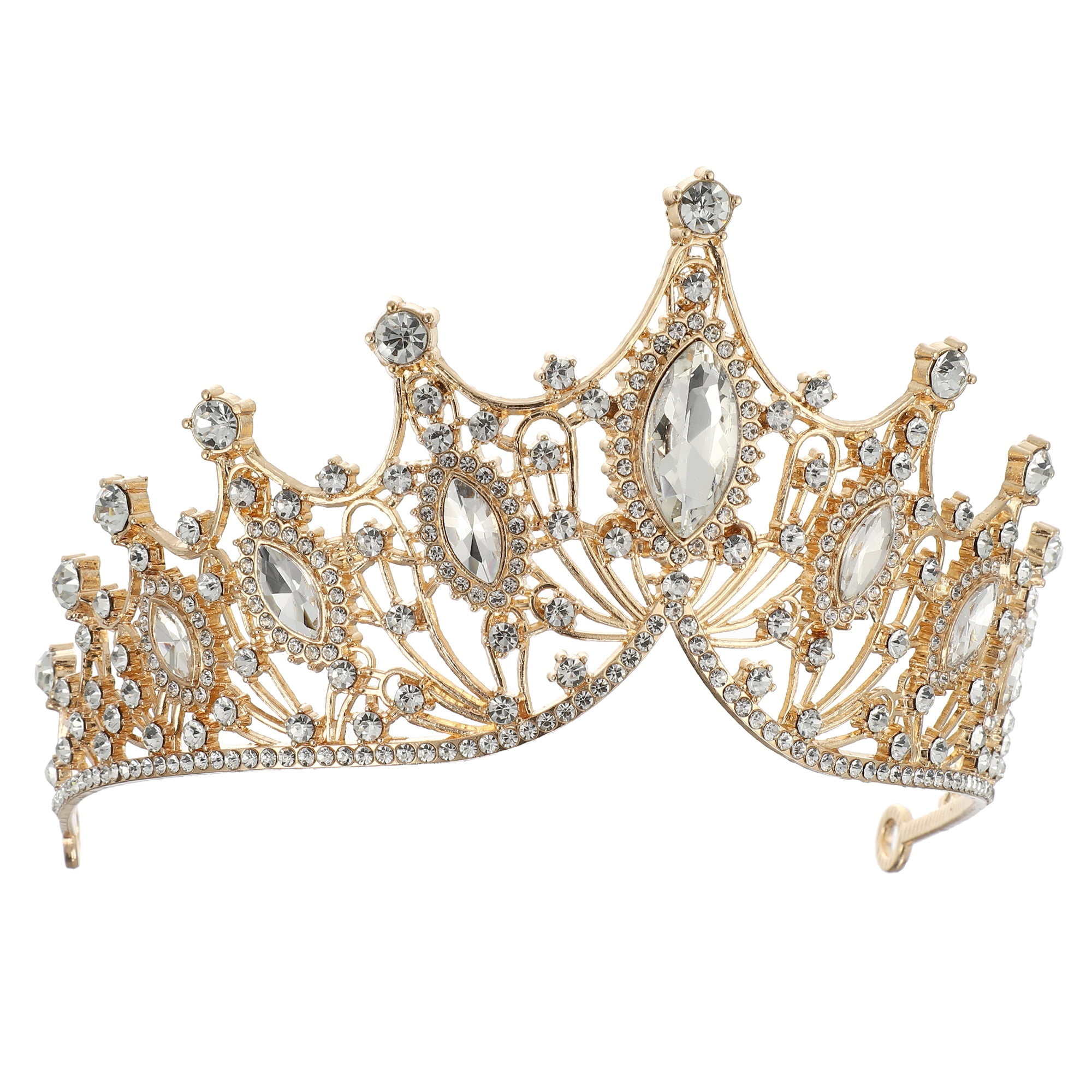 Women Faux Crystal Queen Crowns Tiara Rhinestone Tiaras Bride Party