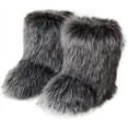 thumbnail image 1 of Women Faux Fur Boot Furry Fluffy Snow Boot Short Boots Warm Comfortable Outdoor Flat Shoes, 1 of 3