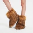 thumbnail image 1 of Women Faux Fur Boot Furry Fluffy Snow Boot Short Boots Warm Comfortable Outdoor Flat Shoes, 1 of 6