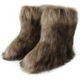 thumbnail image 1 of Women Faux Fur Boot Furry Fluffy Snow Boot Short Boots Warm Comfortable Outdoor Flat Shoes, 1 of 3