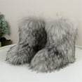 thumbnail image 1 of Women Faux Fur Boot Furry Fluffy Snow Boot Short Boots Warm Comfortable Outdoor Flat Shoes, 1 of 1