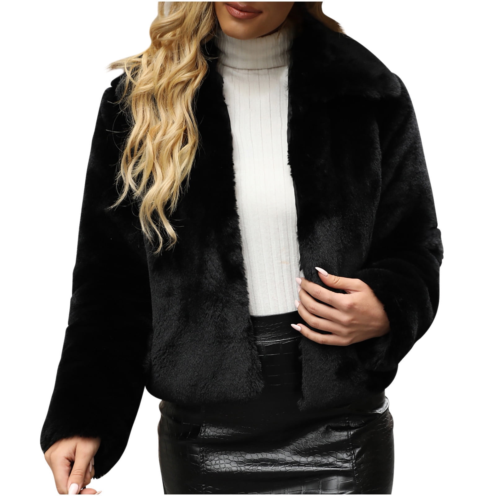 Girls Elegant Fleece Thermal Coat, Lapel Button Down Jacket For Winter