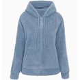 thumbnail image 1 of Women Faux Fur Fleece Lightweight Short Jacket Hooded Spring Fall Transitional Fashion, Cute Thin Coat, 1 of 5