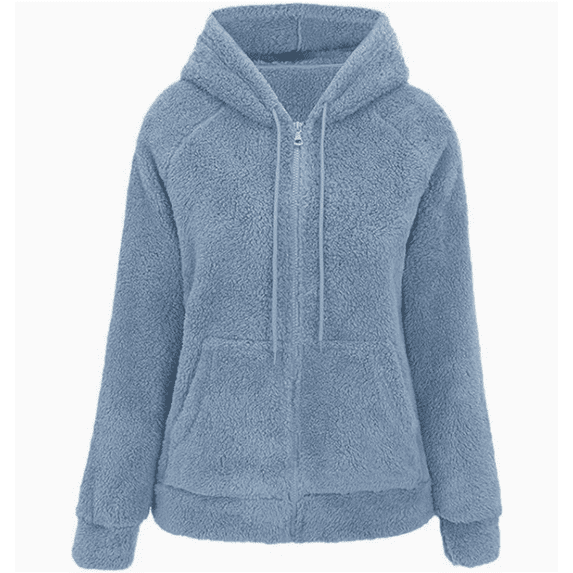 Women Faux Fur Fleece Lightweight Short Jacket Hooded Spring Fall Transitional Fashion, Cute Thin Coat