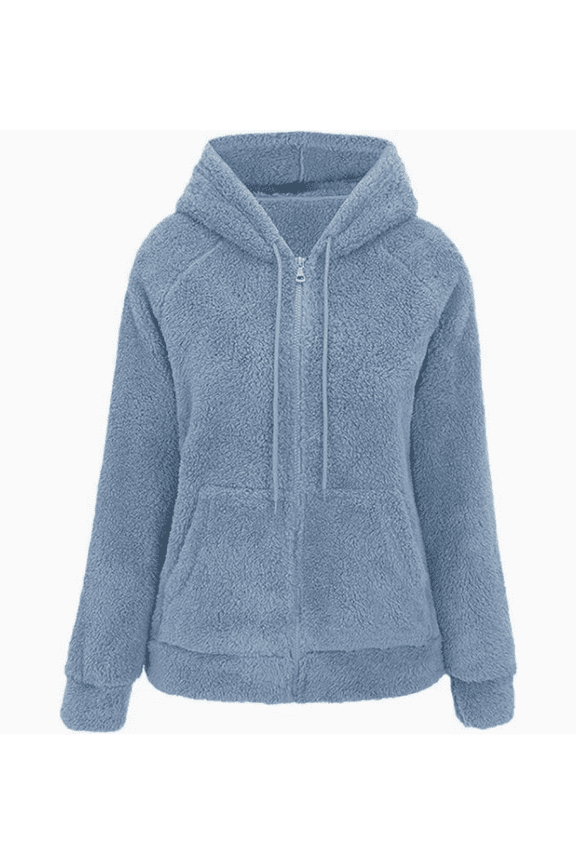 Women Faux Fur Fleece Lightweight Short Jacket Hooded Spring Fall Transitional Fashion, Cute Thin Coat