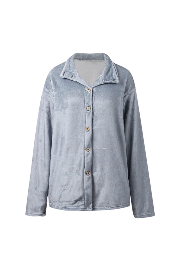 Women's Winter Coats Long Sleeve Lapel Button Down Pockets Sherpa Jacket Casual Trendy Outerwear