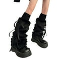 thumbnail image 1 of Women Faux Fur Fluffy Leg Warmers Ribbon Bow Top Soft Boot Cuffs Covers Carnival Costume Accessory, 1 of 4