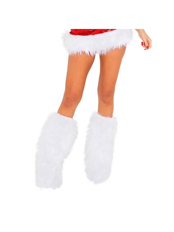 Women Faux Fur Leg Warmers Furry Fuzzy Winter Boot Cuffs Cover