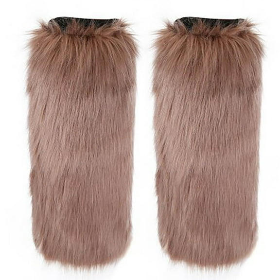 Women Faux Fur Leg Warmers Plush Long Boot Cuff Covers Sexy Furry Fuzzy Leg Warmers for Parties Festival