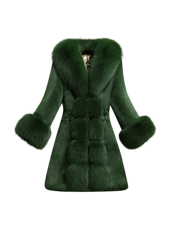 Women Faux Fur Long Coat Fuzzy Fluffy Jacket Winter Thermal Loose Oversized Jackets Thicken Warm Coats Open Front Long Shaggy Outdoor Overcoat Sherpa Fleece Plush Maxi Outwear Ladies Plus Size