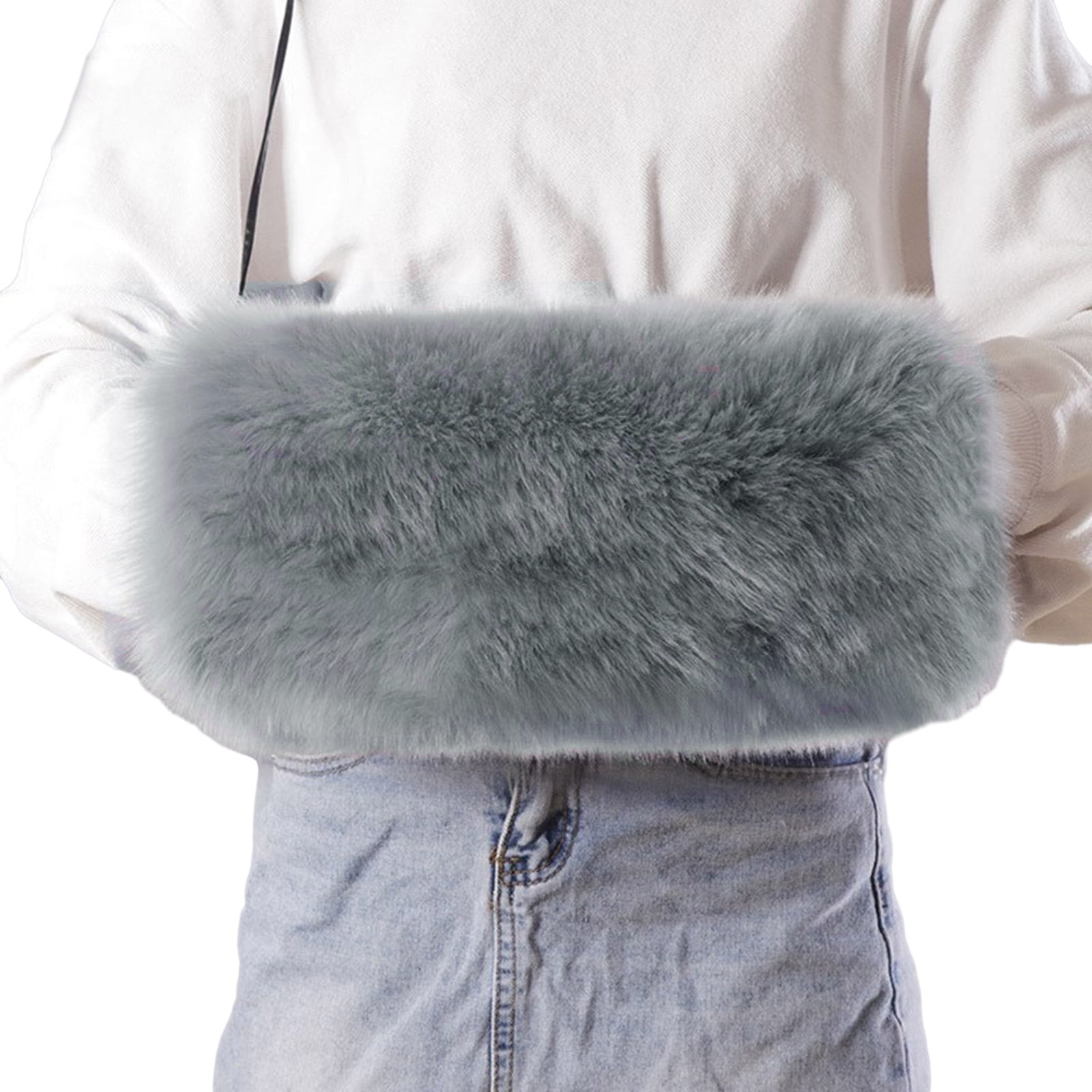 Women Faux Furs Hand Muffs for Female Male Winter Hand Muff with Strap ...