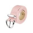 thumbnail image 1 of INSPIRE CHICWomen Faux Leather Belt, 1.0" Wide Casual Waist Belts with Silver Buckle for Jeans Pants Dresses 41.7x1.0" (LxW) Light Pink, 1 of 6